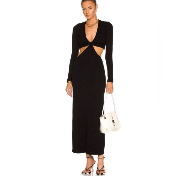 cult gaia Dresses & Skirts - Cult Gaia Black Jana Long Sleeve Cut-Out Dress